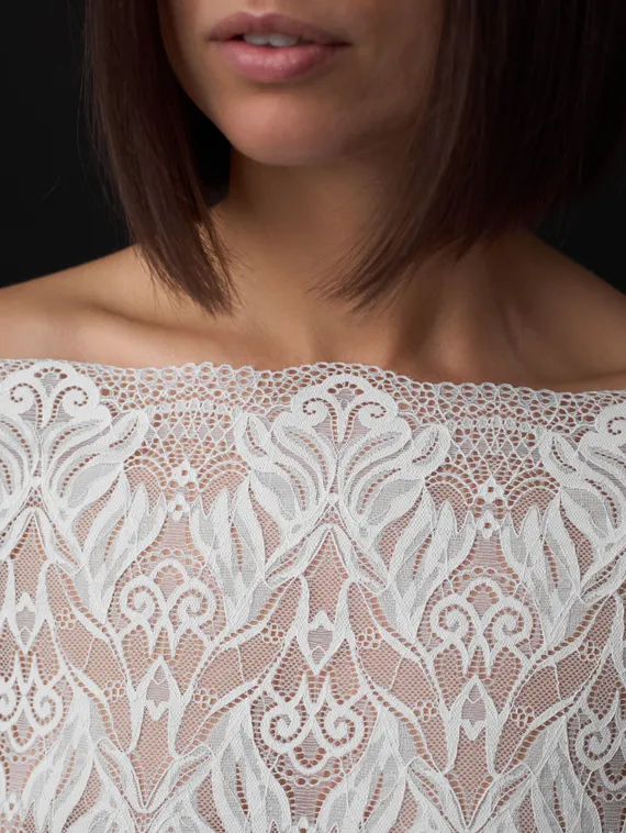 03-294 Кружево эластичное 24 см, белый 001