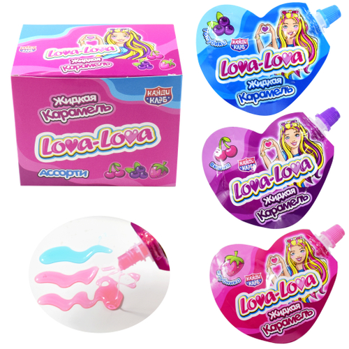 Жидкая карамель "Lova-Lova" ассорти 20гр*30шт*12 блоков