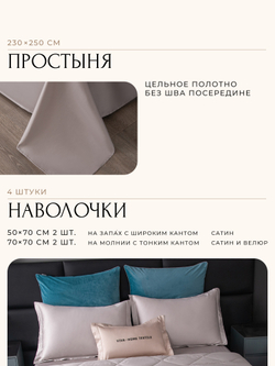 Комплект постельного белья Сатин Velvet Premium/Вельвет Премиум с Одеялом VP008