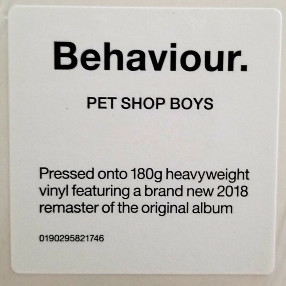 Pet Shop Boys. Behaviour (LP) Новая запечатанная виниловая пластинка