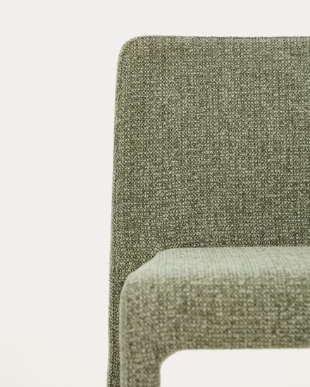 Штабелируемый стул Loria из зелёного шенилла