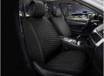 Накидки сидений Перед CarFashion (2шт) -Фронт «SOTA FRONT» 26171 -Экокожа+Велюр черный/черный/черный
