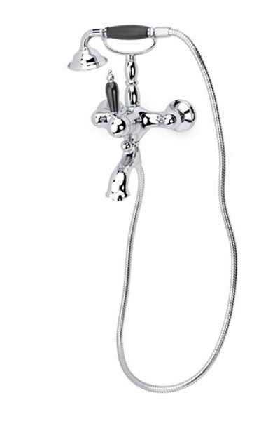 Смеситель для ван(душ.комплект)TRADIZIONALE CHROMO с черной керамикой