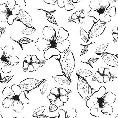 Черно-белый цветочный паттерн