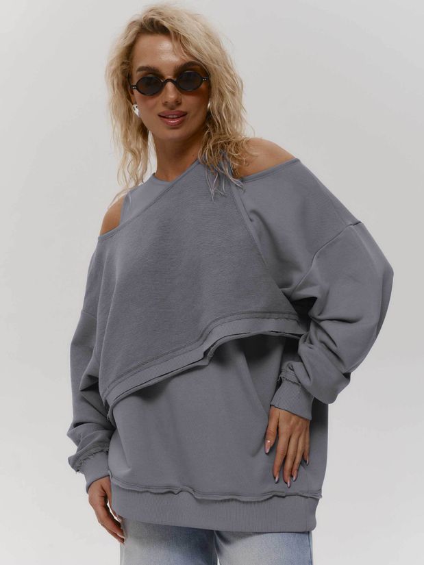 Свитшот двойной, серый