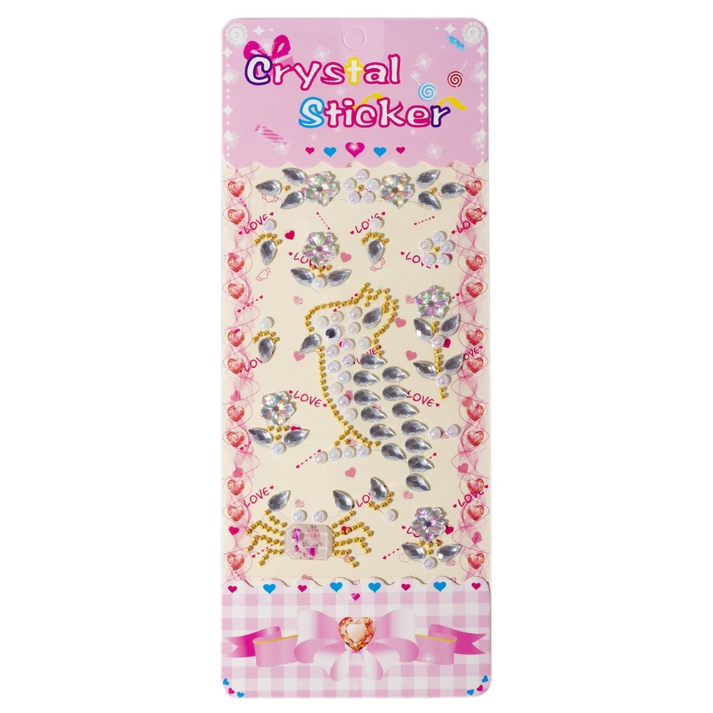 Наклейки-стразы Alingar, акриловые, "Попугай", пакет с европодвесом