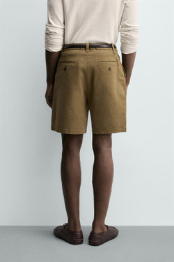 ZARA ШОРТЫ ЧИНОС REGULAR FIT, ОХРА