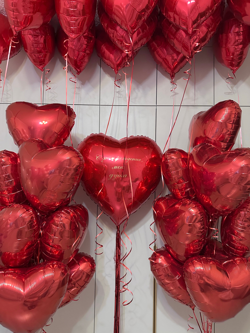 Набор красных сердец