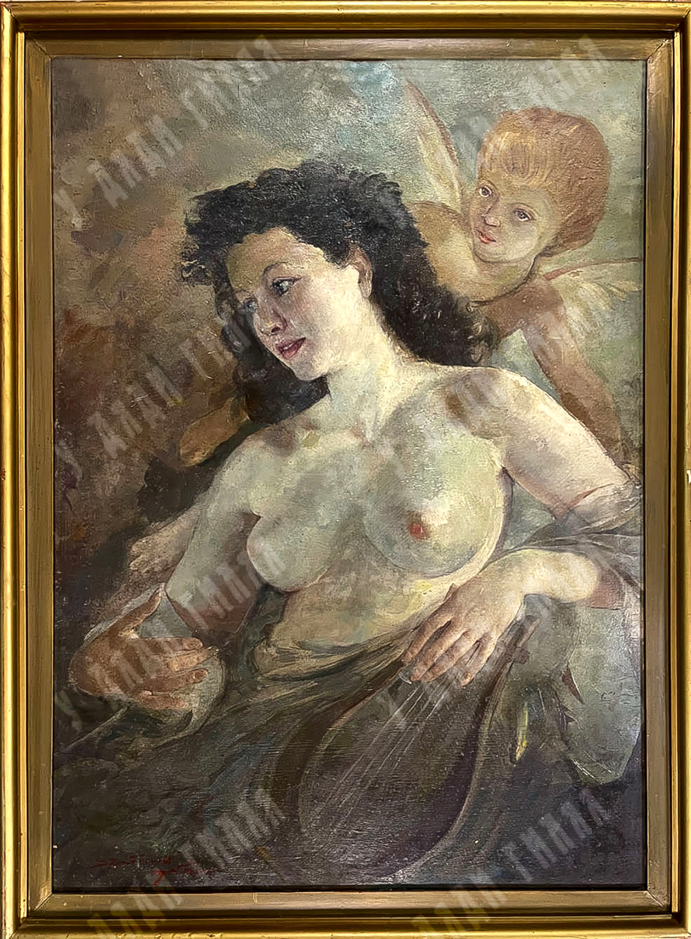 Санто Мария (Szánthó Maria; 1898–1984) Венера и Купидон. Картон, масло. Венгрия, ХХ в.