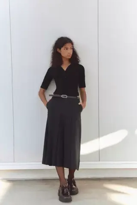 ZARA БОДИ ИЗ МЯГКОГО ИНТЕРЛОКА, ЧЕРНЫЙ