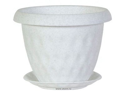 Горшок "Розетта" 2,8л с поддоном мрамор