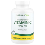 NaturesPlus, витамин C с шиповником, высокая эффективность, 180 таблеток