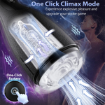 Черный вибромастурбатор с имитацией орального секса Amovibe Good Night Pro Squeezing, Sucking & Vibrating Masturbator