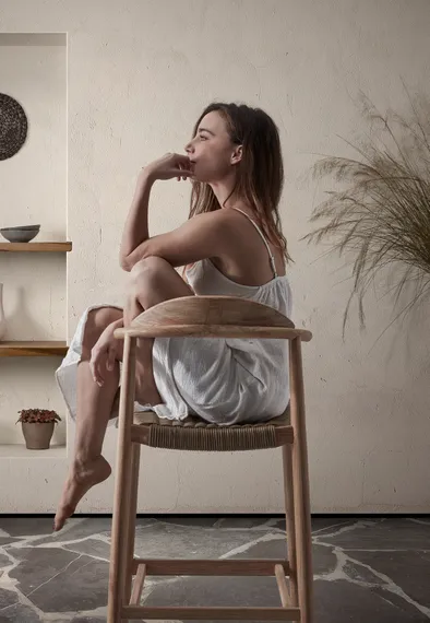 Барный стул Glynis, 77 см, массив эвкалипта