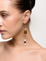 Серьги "Tiger's eye pearl drop"