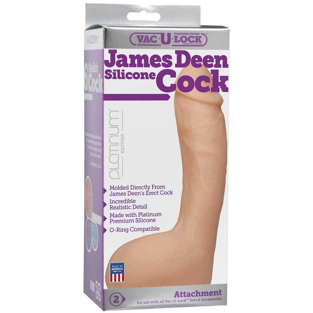 Силиконовая насадка к трусикам Vac-U-Lock - James Deen Silicone Cock - 20 см.