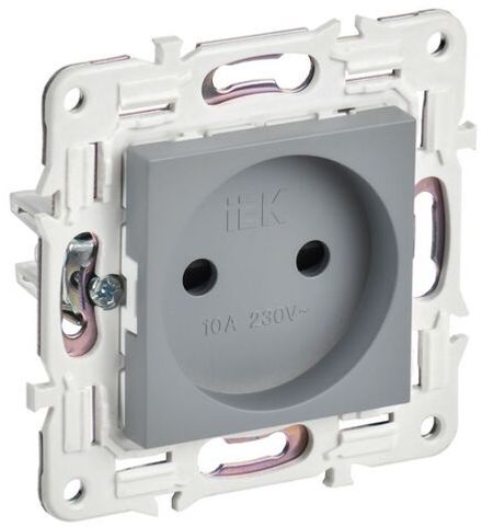 Розетка SKANDY 10А без заземл. защ. шторки SK-R01Gr сер. IEK SK-R13-10-K03