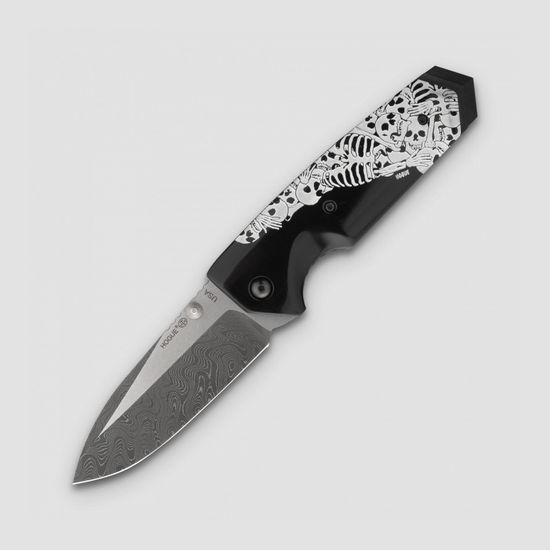 Складной нож HOGUE «Elishewitz EX-02» HG/34259DBKS c клинком из стали Damascus, рукоять ABS-пластик