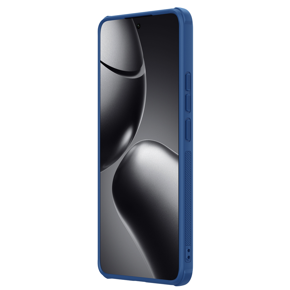 Усиленный двухкомпонентный чехол синего цвета от Nillkin для Xiaomi 14T, серия Super Frosted Shield Pro