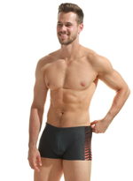 Мужские пляжные боксеры с брендированной вставкой сбоку (Размер: XL) (Цвет: черный)