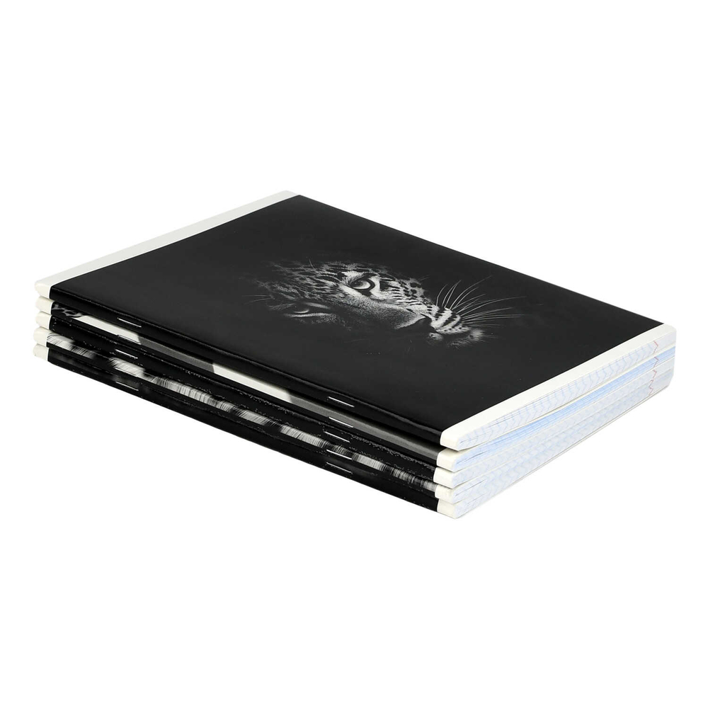 Тетрадь, 48 л, клетка, МОНОХРОМНЫЙ ЛЕОПАРД А5