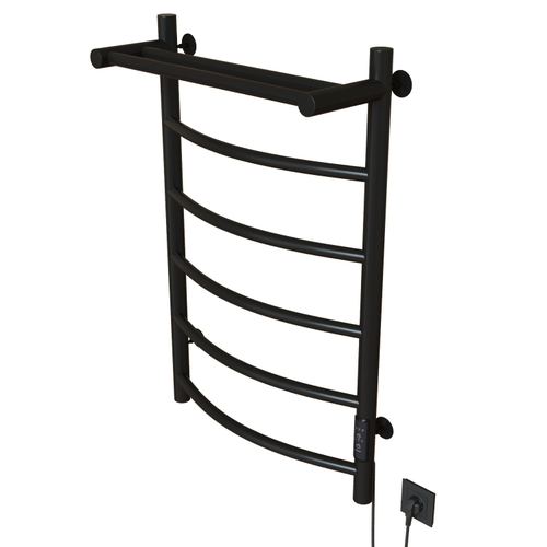 Полотенцесушитель MIXLINE CAPELLA  80х50 (таймер, 336Вт, 5 перекладин + ПОЛКА) электрический ЧЕРНЫЙ