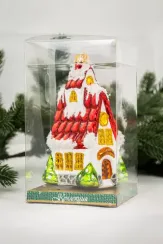 Елочное украшение Домик с острой крышей, стекло, 13 см., 1 шт., Витус (59295)