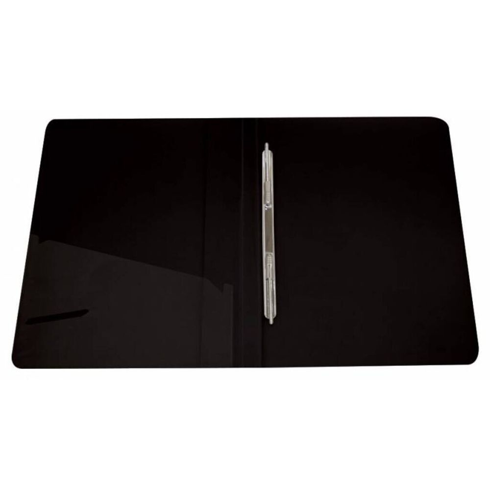 Папка с пружинным cкоросшивателем Бюрократ, 700мкм, внутренний карман, корешок с карманом, черная