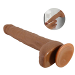 Темно-бежевый фаллоимитатор-гигант на присоске Dick - 28 см. (Цвет: карамель (темно-бежевый))