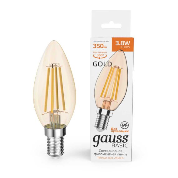 Лампа Gauss Basic Filament Свеча 1037154