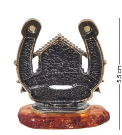 AM-4051 Фигурка «Подкова Счастье в дом» (латунь, янтарь)