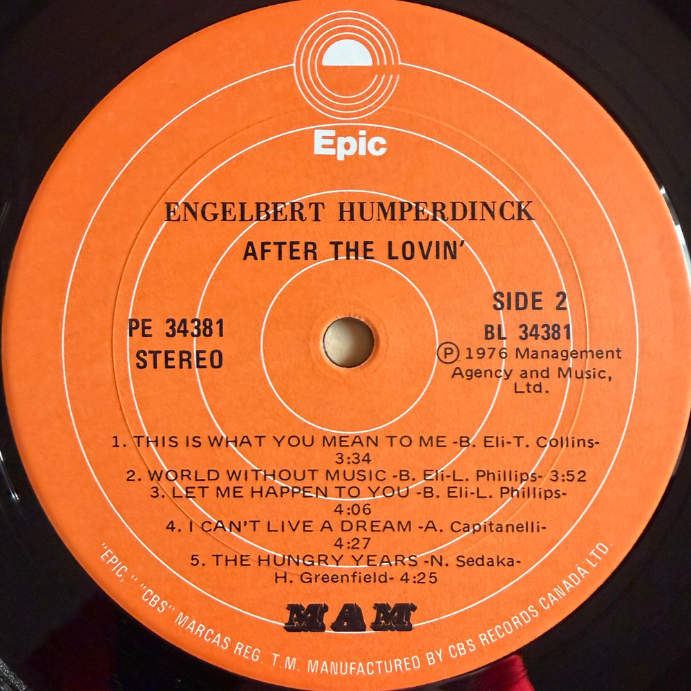 Engelbert Humperdinck ‎– After The Lovin' (Канада 1976г.) Т