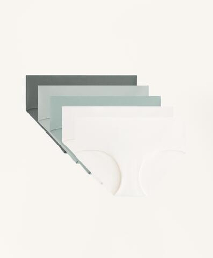 OYSHO Набор из пяти трусиков-хипстеров из полиамидной смеси, хаки-серый