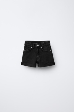 ZARA ДЖИНСОВЫЕ ШОРТЫ, ЧЕРНЫЙ