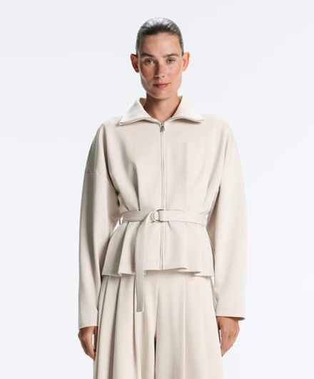 Oysho Куртка с ремнем, светлый серо-коричневый