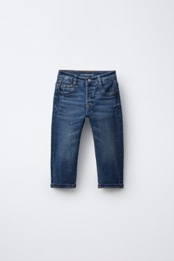 ZARA ДЖИНСЫ ПРЯМОГО КРОЯ, ВЫЦВЕТШИЙ СИНИЙ