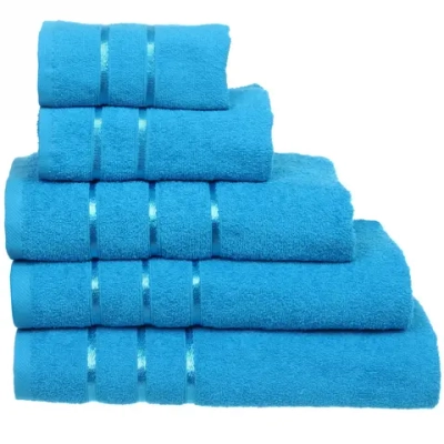 Полотенце махровое 70*140см «LUNA» цвет голубой 06000 плотность 360гр/м2 с петелькой-подвесом