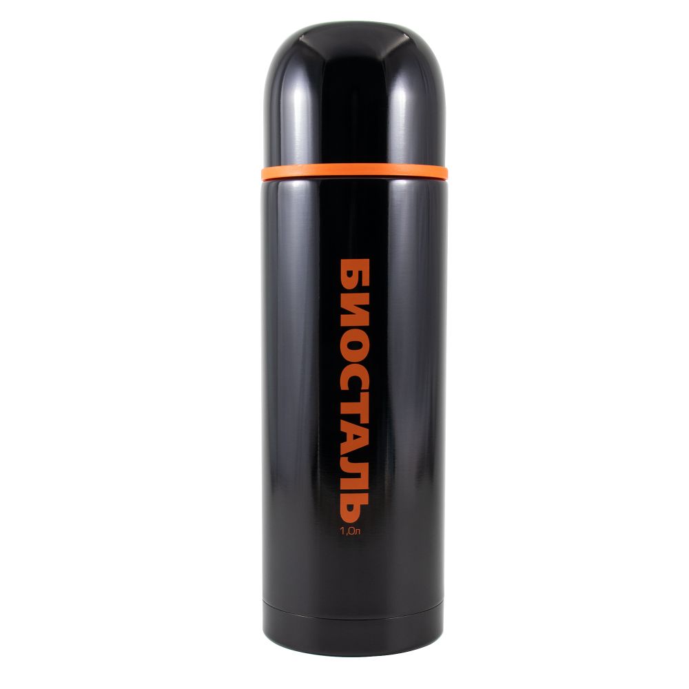 Термос &quot;Биосталь-СПОРТ&quot; с узкой горловиной, цв. черный, 1,0 л/12/