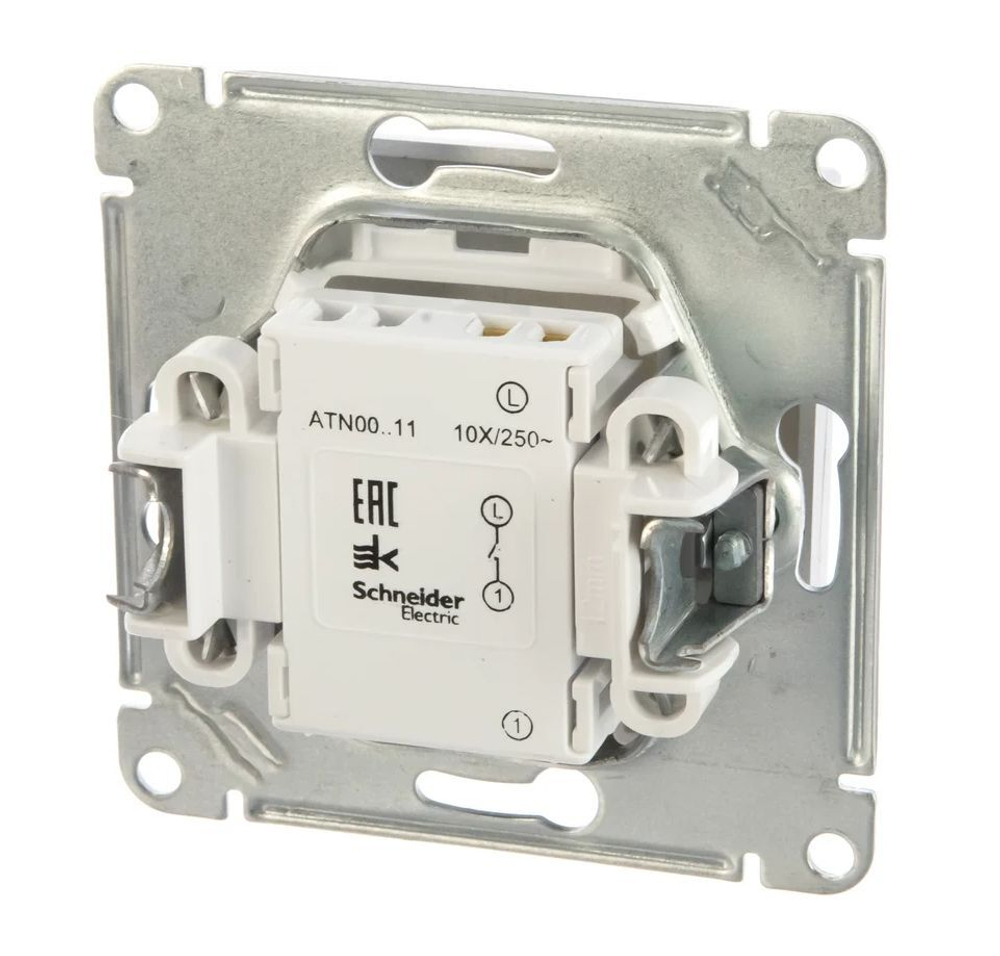 Выключатель 1-кл Schneider Electric Atlas Design карбон ATN001011