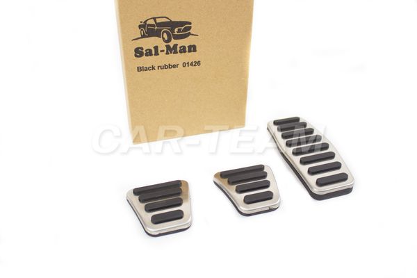 Накладки на педали металлические "Sal-Man" черные (под E-GAS) на Лада Приора, Гранта, Калина 1, Калина 2 (арт. 01426)