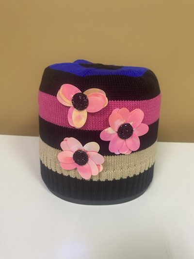 Шапочка вязаная из хлопка без подкладки, размер 52