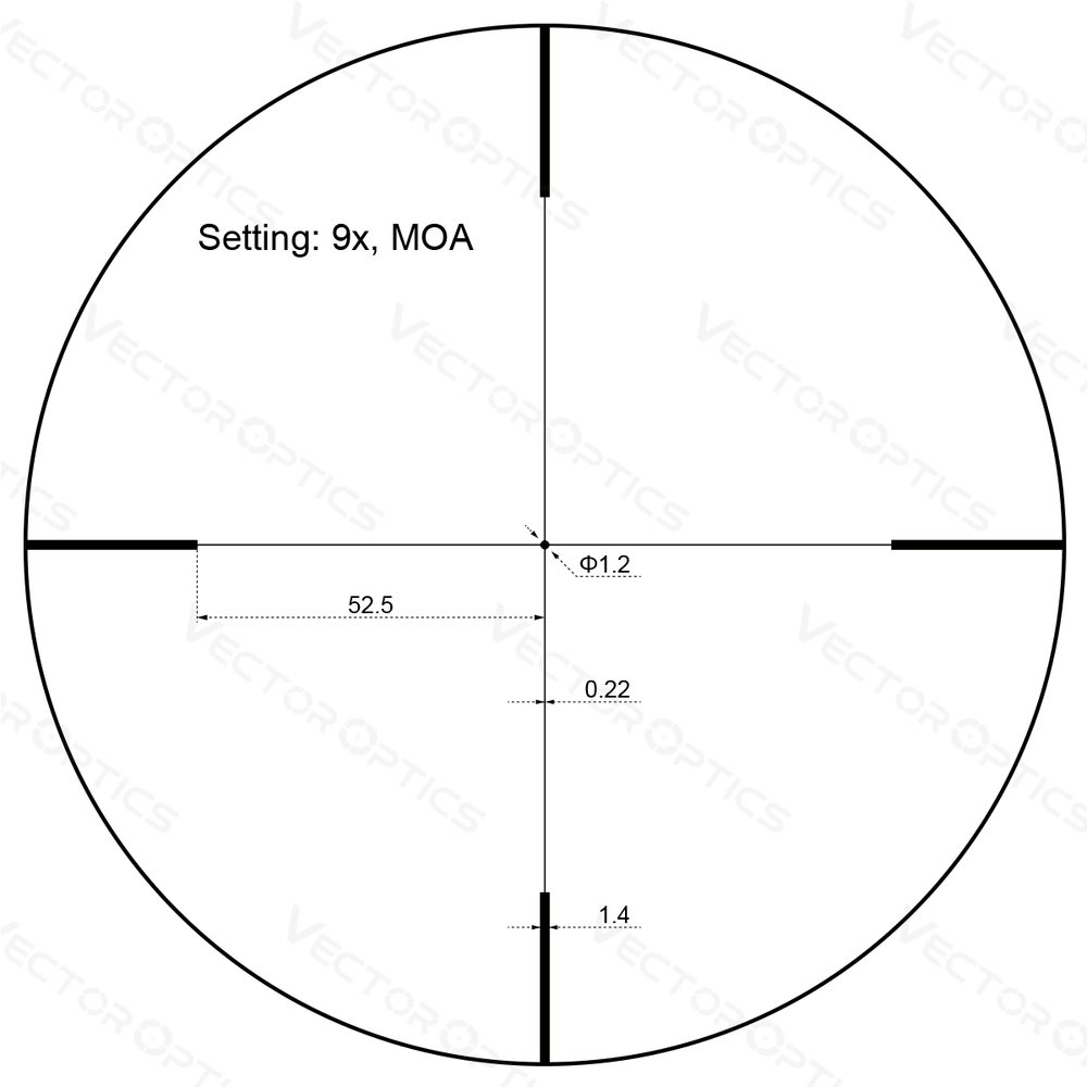 Оптический прицел Vector Optics ster JR. 3-9x40, сетка крест с точкой, 30 мм, широкоугольный, без подсветки (SCOM-35P) под мелкашку