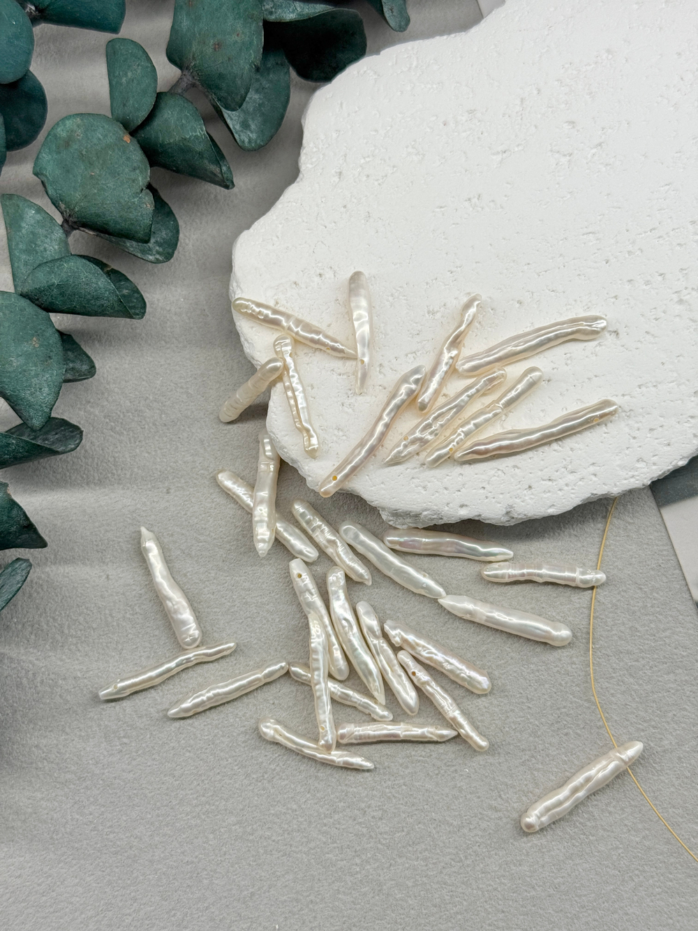 Натуральный жемчуг бива, кремовый, 30*4 (примерно) штука