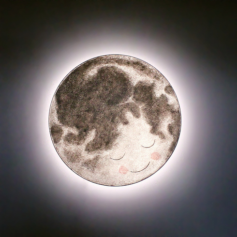 Ночник - Луна с улыбкой (36 см) на стену