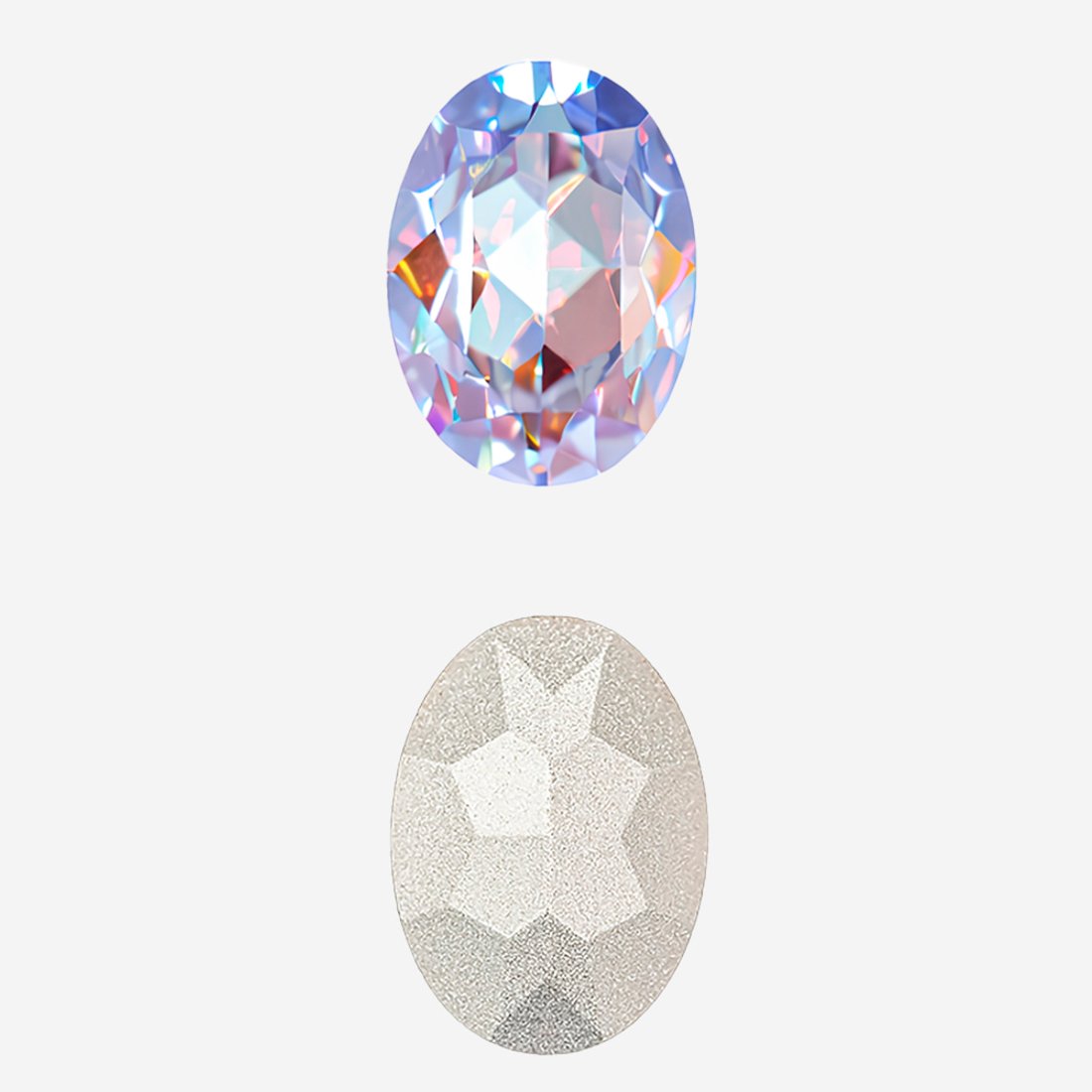 Кристалл Овал (Oval Fancy Stone), оттенок "Лавандовый Туман"/"Lavender Mist", 14*10мм