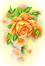 "Чайная роза"-4117 ткань с нанесенным рисунком