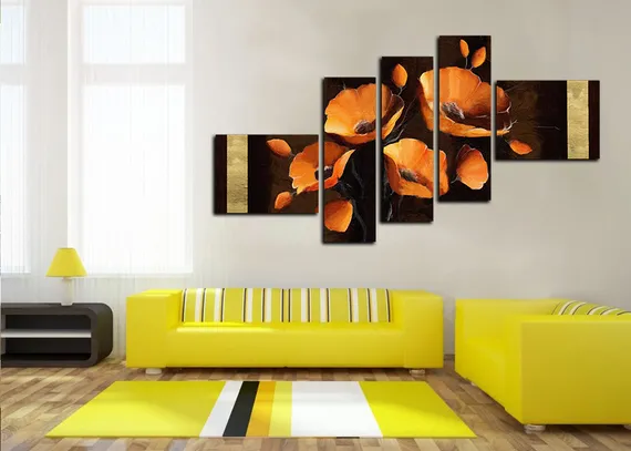 Модульная картина "Взрывные маки"