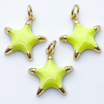 Подвеска Звезда, цвет золото+желтый, размер 18*16 мм, цена за 1 шт