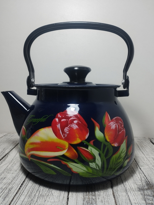 Чайник 3л сферич Синий  Тюльпаны 42115-123/6