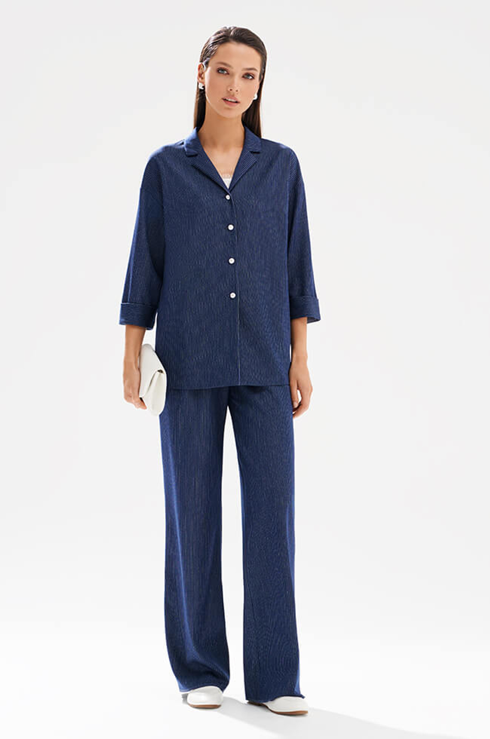 1976 Жакет женский (синий в полоску)